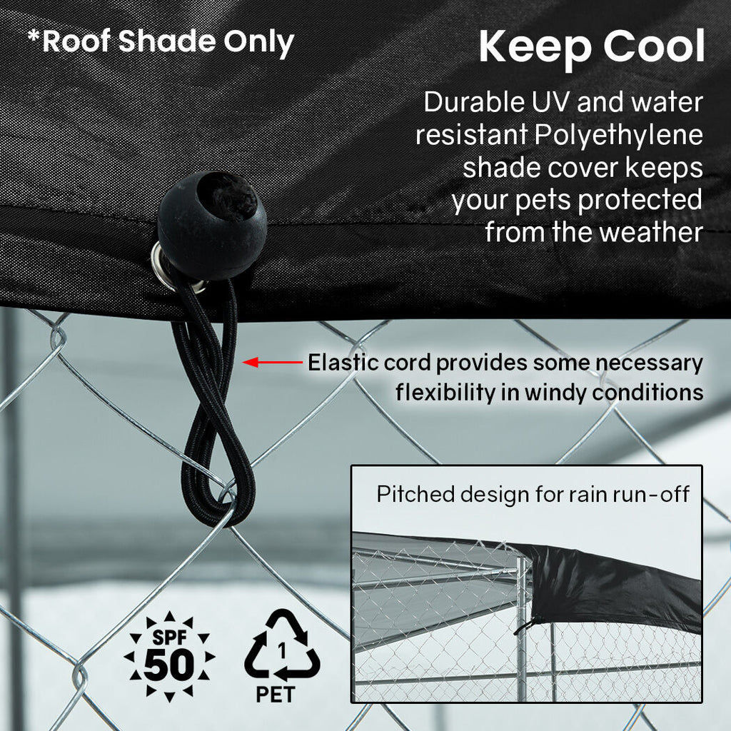 NEATAPET Shade Roof for 3x3m Dog Run Pet Enclosure, UV & Water Resistant, Black colour