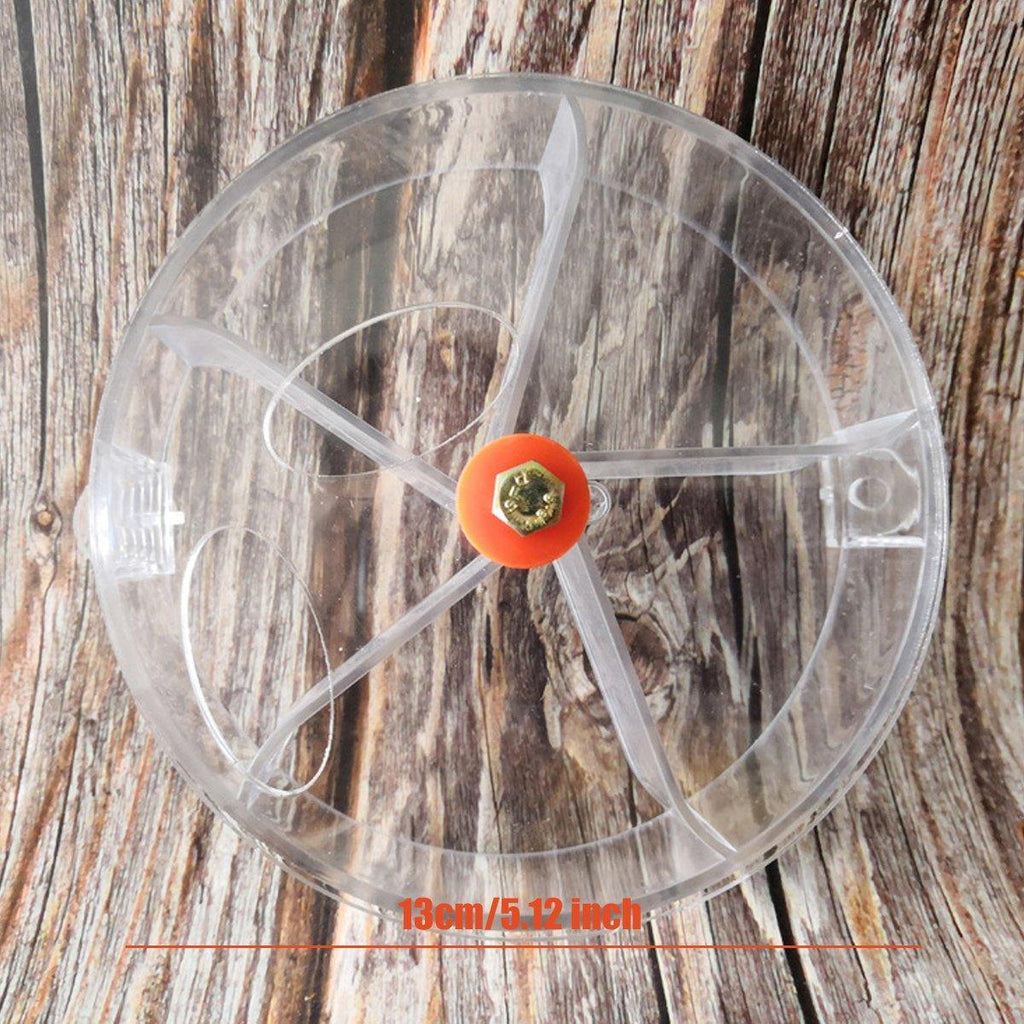 Parrot Foraging Toy Bird Chew Wheel Food Dispenser Divider Box Cage Accessory - Transparent