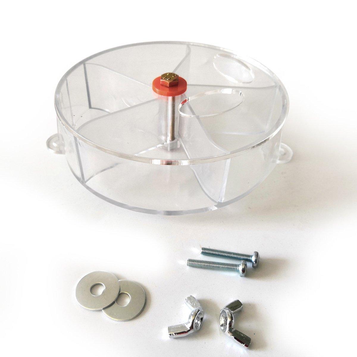 Parrot Foraging Toy Bird Chew Wheel Food Dispenser Divider Box Cage Accessory - Transparent