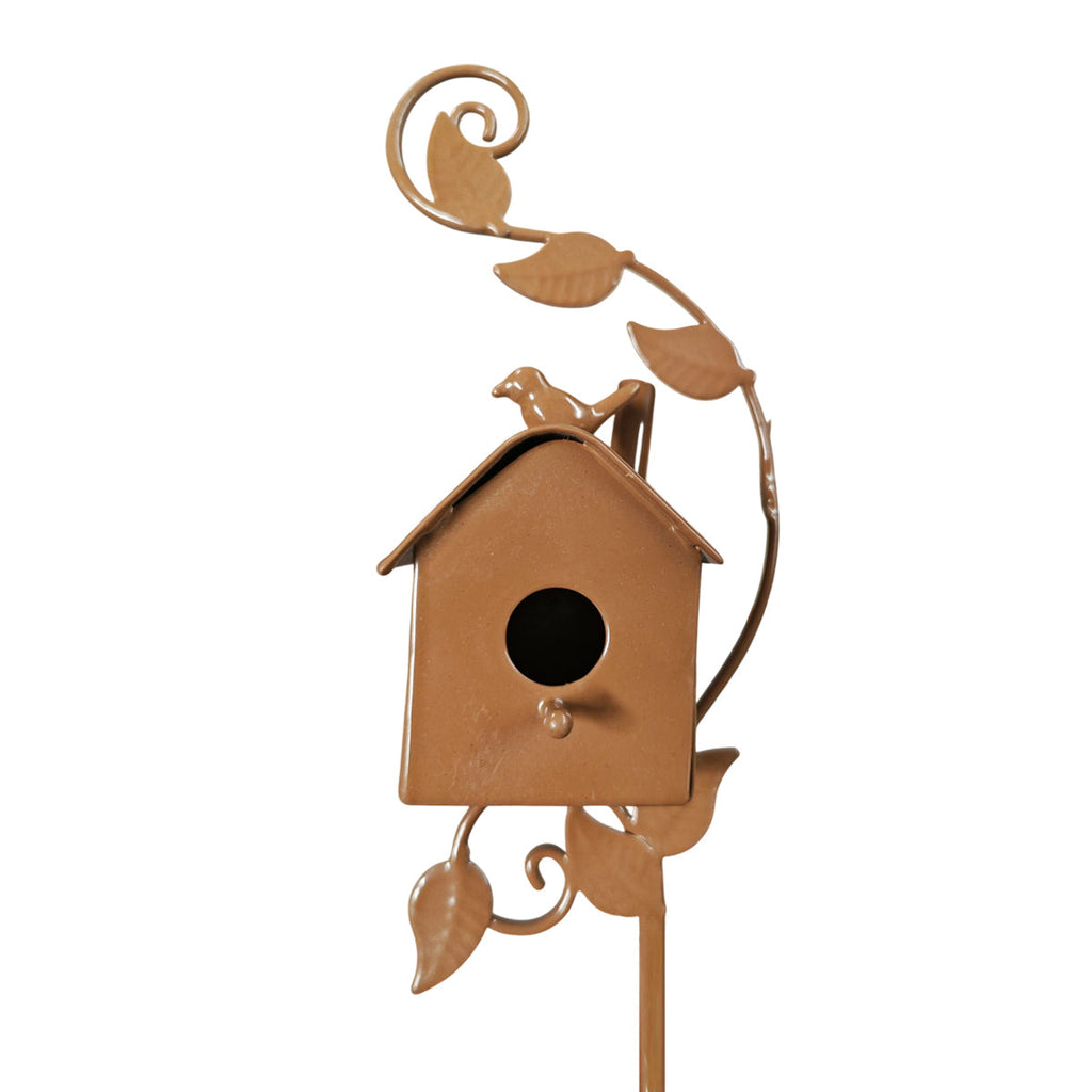 Birdhouse Garden Stakes Outdoor Yard Ornaments for Lawn and Garden Decoration - A