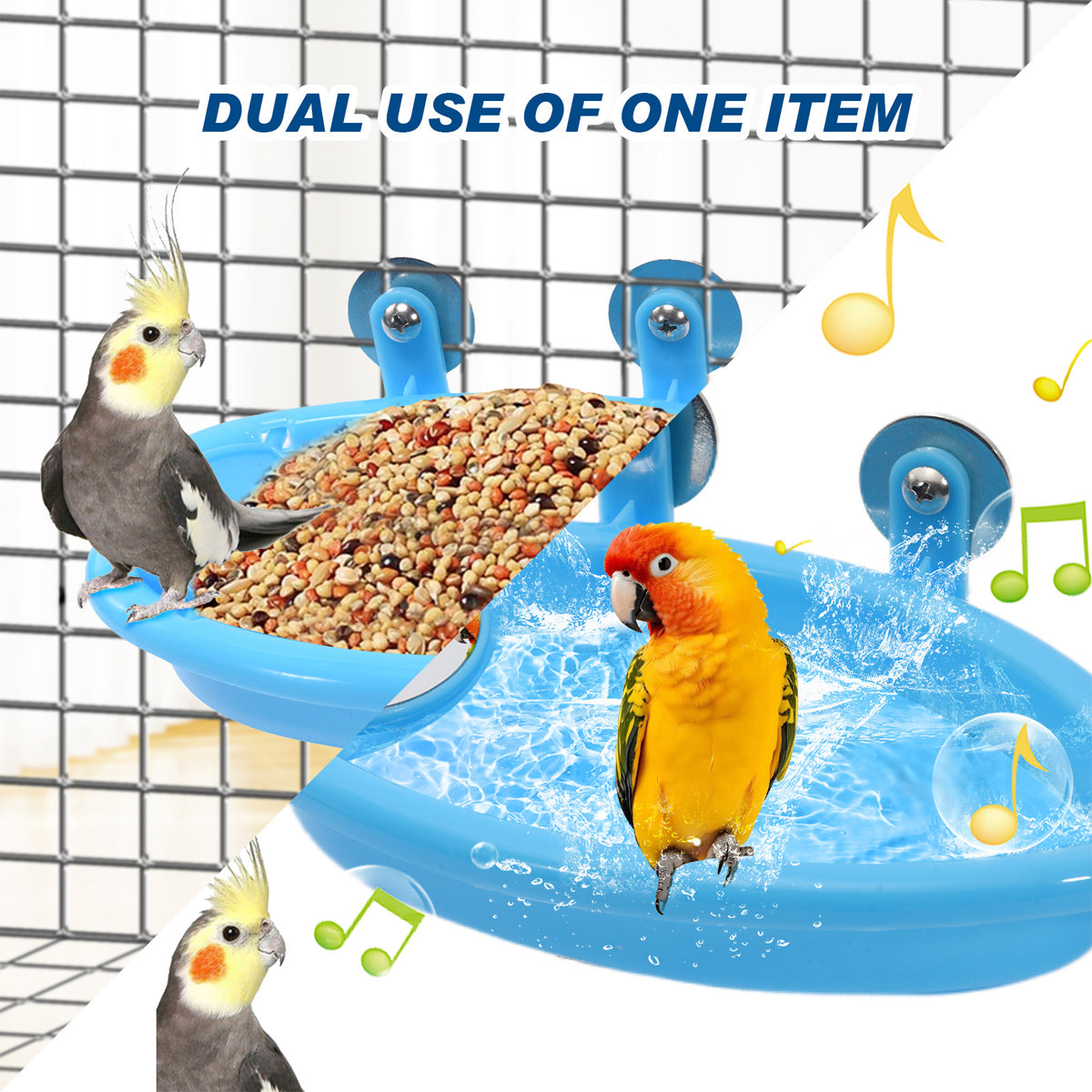 Bird Bath Basin Mirror Type Hanging Bird Bathtub For Multifunction Accessory