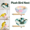 Parrot Winter Warm Nest Fluffy Cotton Hanging Bed Colourful Bird Cage House - Pink