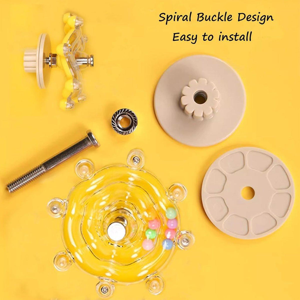 Interactive Parrot Spinning Wheel Stress Relief Toy for Small Birds Durable - Yellow