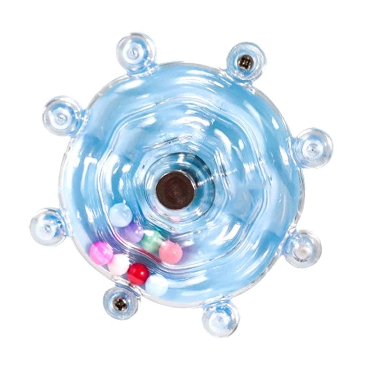 Interactive Parrot Spinning Wheel Stress Relief Toy for Small Birds Durable - Yellow