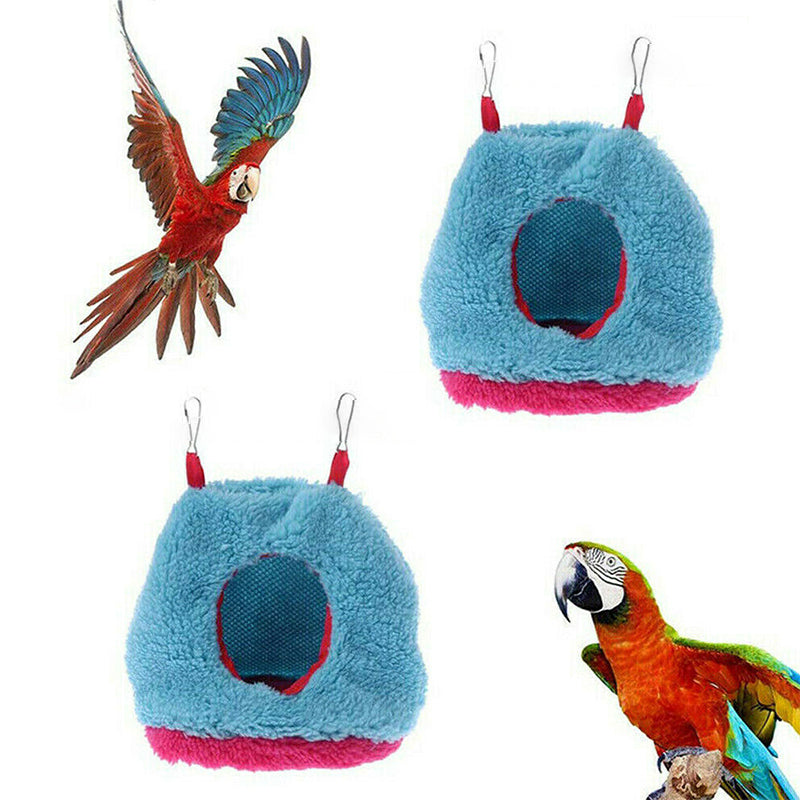 Plush Hanging Bird Nest Bed Cage Hammock for Parrots and Small Birds - M