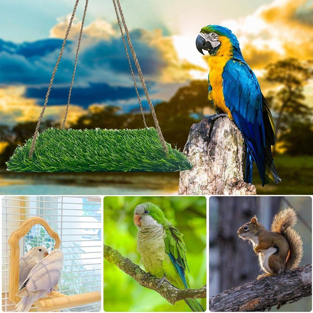 Parrot Turf Hammock Climbing Toy for Hamster Pet Bed Hanging Swing for Small Pet - Quadrate