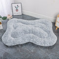 S Blue-grey Rose Velvet Fish Scale Pet Bed - Creative Bone-Shaped Soft and Cozy Dog & Cat Nest