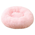Pink 50cm Cozy Round Pet Bed - Plush Cat & Dog Bed with Non-Slip Base, Machine Washable