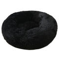 Black 50cm Cozy Round Pet Bed - Plush Cat & Dog Bed with Non-Slip Base, Machine Washable