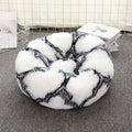 Black-white 50cm Cozy Round Pet Bed - Plush Cat & Dog Bed with Non-Slip Base, Machine Washable