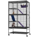 VEVOR 64.6 Metal Small Animal Cage 4-Tier Rolling Ferret Cage with Tray 3 Ramps"