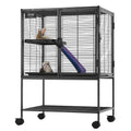 VEVOR 34 Metal Small Animal Cage 2-Tier Rolling Ferret Cage with Tray A Ramp"